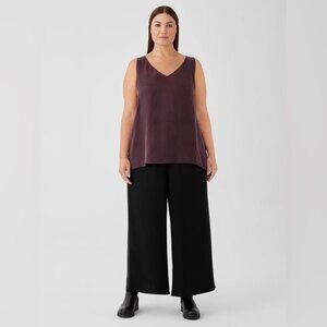 Silk Georgette Crepe Wide-Leg Pant Size Large 100% Silk